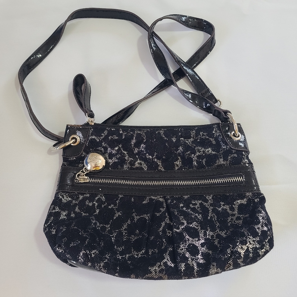 Sienna Ricchi Black and Silver Crossbody Bag